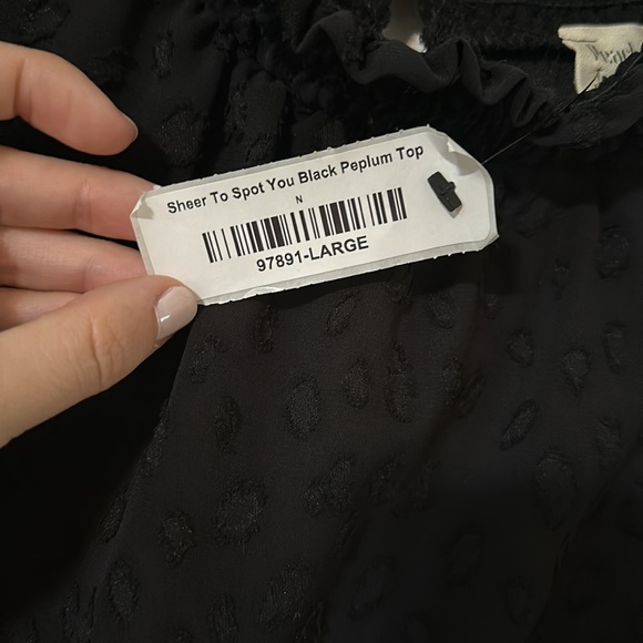 Sheer Peplum Leopard top - Picture 5 of 5